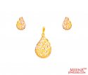 Click here to View - 22Kt Gold Multi Tone Pendant Set 