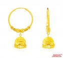 22Kt Gold Jhumki Hoop Earrings