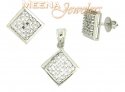 Click here to View - 18Kt White Gold Signity Pendant Set 