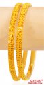 22Kt Gold Fancy Bangles (2 pc)