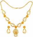 22K Gold Necklace Earring Set - Click here to buy online - 2,570 only..