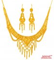 22Kt Gold Necklace Earring Set - Click here to buy online - 3,249 only..