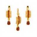 22KT Gold Ruby Pearls Pendant Sets  - Click here to buy online - 828 only..