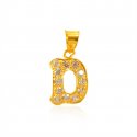 22Kt Gold Initial (D) Pendant - Click here to buy online - 150 only..