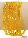 22kt Gold Bangles (6Pcs) - Click here to buy online - 8,074 only..