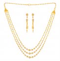 22Kt Gold Balls Necklace Set - Click here to buy online - 3,073 only..