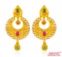 22KT Gold Chandbali Earrings - Click here to buy online - 2,435 only..