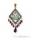Gold Allah Pendant with Precious Stones - Click here to buy online - 951 only..