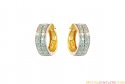 22k Fancy 2 Tone Clip On Earrings - Click here to buy online - 390 only..