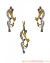 Click here to View - 2 Tone Colored Stones Pendant Set 