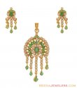 Gold Emerald CZ Pendant Set - Click here to buy online - 1,595 only..