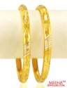 22K 2 Tone Fancy Bangles (2 pcs) - Click here to buy online - 2,275 only..
