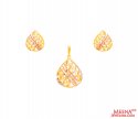 Click here to View - 22Kt Gold Multi Tone Pendant Set 