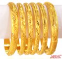 22 kt Gold Bangles Set (Set of 6) - Click here to buy online - 5,817 only..