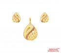 22Kt Gold Two Tone Pendant Set - Click here to buy online - 660 only..