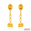 22K Gold Tri Color Jhumkas - Click here to buy online - 856 only..