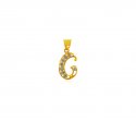22Kt Gold Pendant with Initial(C) - Click here to buy online - 177 only..