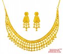 22karat Gold Necklace Earring Set - Click here to buy online - 3,205 only..