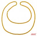 Click here to View - 22k Fancy Hollow Rope Chain (24 In) 