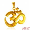 22 Kt Gold Om Pendant  - Click here to buy online - 750 only..