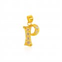 Fancy Pendant with Initial (P) - Click here to buy online - 104 only..