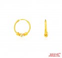 22Kt Gold Two Tone Hoop Earrings