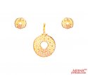 Click here to View - 22Kt Gold Multi Tone Pendant Set 