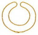 22kt Gold Rope Chain - Click here to buy online - 1,672 only..