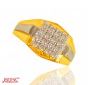 22 Karat Gold Two Tone Mens Ring - Click here to buy online - 666 only..