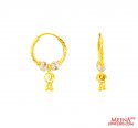 22Kt Gold Two Tone Hoop Earrings