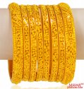 22K Gold Bangles Set of 8 - Click here to buy online - 8,280 only..