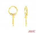 22Kt Gold Two Tone Hoop Earrings