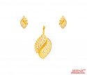 22Kt Gold Two Tone Pendant Set - Click here to buy online - 765 only..