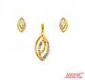 22Kt Gold Fancy TwoTone Pendant Set