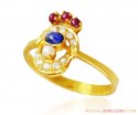 Fancy Stones Gold Ladies Ring 22k  - Click here to buy online - 375 only..