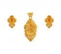 Two Tone Gold Pendant Set - Click here to buy online - 848 only..