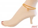 22Kt Gold Plain Anklets (2 Pc) - Click here to buy online - 1,282 only..