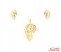 22Kt Gold Multi Tone Pendant Set - Click here to buy online - 726 only..