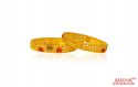 22Kt Gold Kids Kada (2 Pcs) - Click here to buy online - 2,288 only..