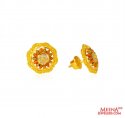 Click here to View - 22kt Gold Three Tone Earrings 