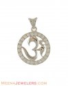 18K White Gold Om Pendant - Click here to buy online - 449 only..
