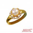 22Kt Gold CZ and Pearl Fancy Ring