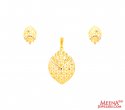 22Kt Gold Two Tone Pendant Set - Click here to buy online - 605 only..