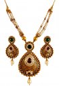 22K Gold Antique Short Necklace  - Click here to buy online - 9,336 only..
