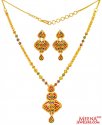 22K Gold  Meenakari Necklace Set - Click here to buy online - 2,798 only..