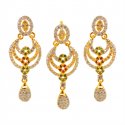 22kt Gold Fancy Pendant Set - Click here to buy online - 858 only..