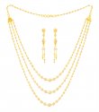 22k Gold Three Layered Fancy Set - Click here to buy online - 3,113 only..