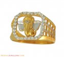 22k Mens Ganpati 2 Tone Ring - Click here to buy online - 653 only..