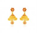 Click here to View - 22kt Gold Floral Jhumkhi Earring 