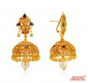 Click here to View - Precious Stones Jhumki 22 Kt Gold 